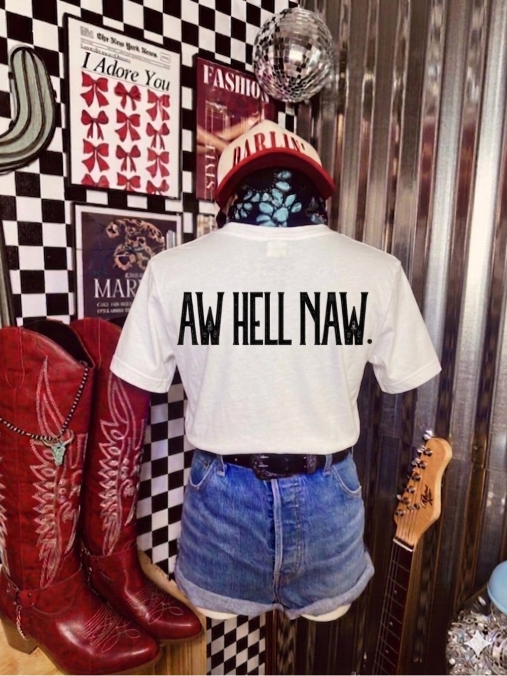 Graphic Tee "AW HELL NAW."